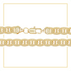 14K Gold Filled Mariner Chain Necklace 24" Bracelet 8.5" Set 6.8 mm
