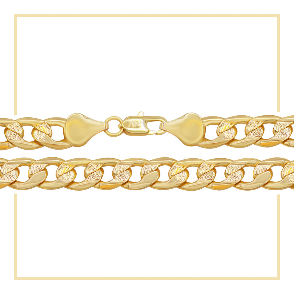 Diamond Cut Cuban Link 14K Gold Filled Necklace 24" 9 mm