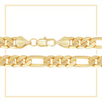 14K Gold Filled Figaro Chain Necklace 24" Bracelet 8.5" Set