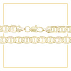 Diamond-Cut 14K Gold Filled Mariner Chain Necklace 24" Bracelet 8.5" Set 7 mm