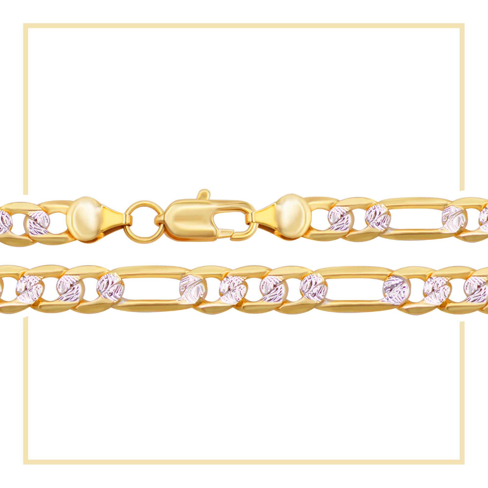 14K Gold Filled Figaro Chain Necklace 24" Bracelet 8.5" Set