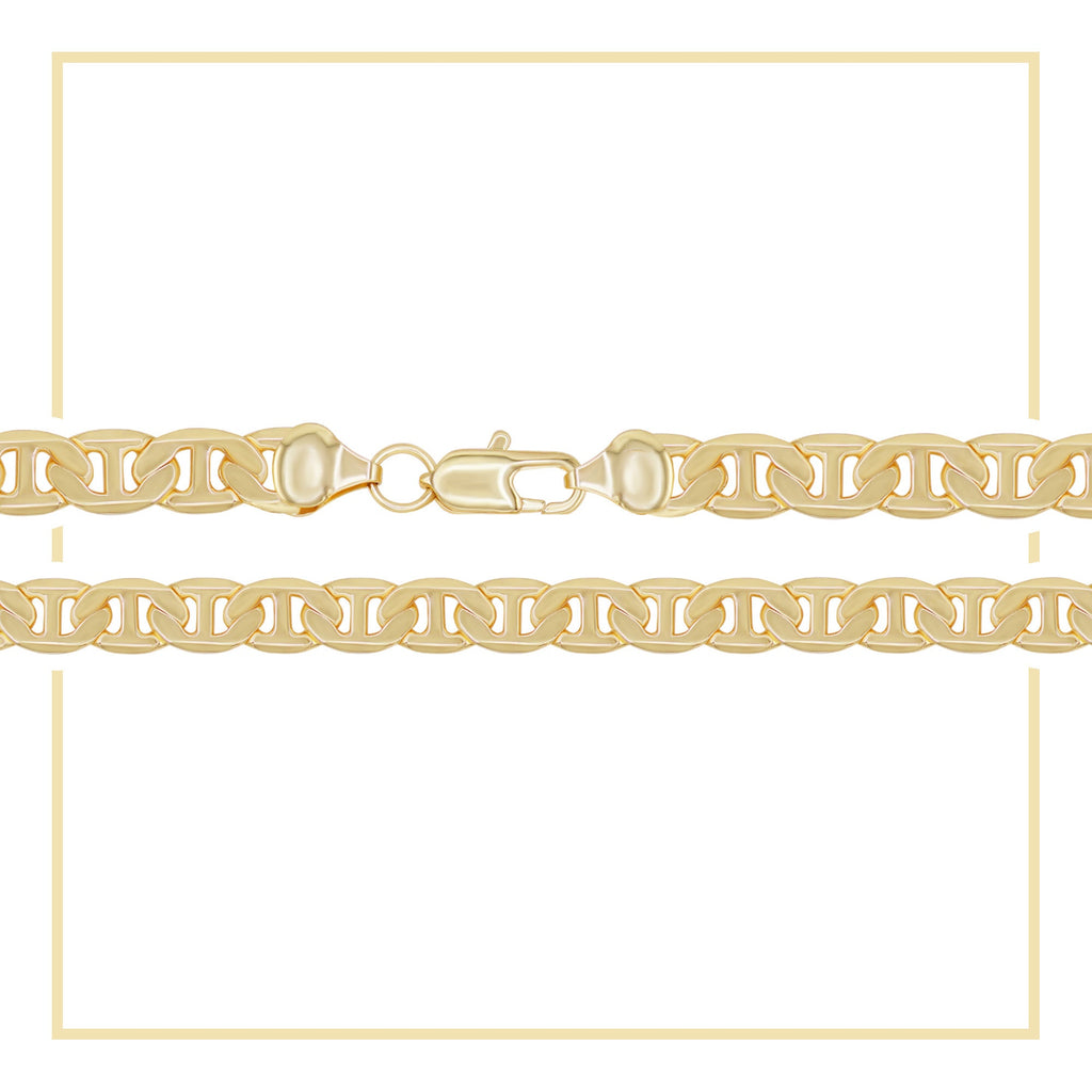 14K Gold Filled Mariner Chain Necklace 24" 6.8 mm