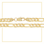 14K Gold Filled Figaro Chain Necklace 24" Bracelet 8.5" Set