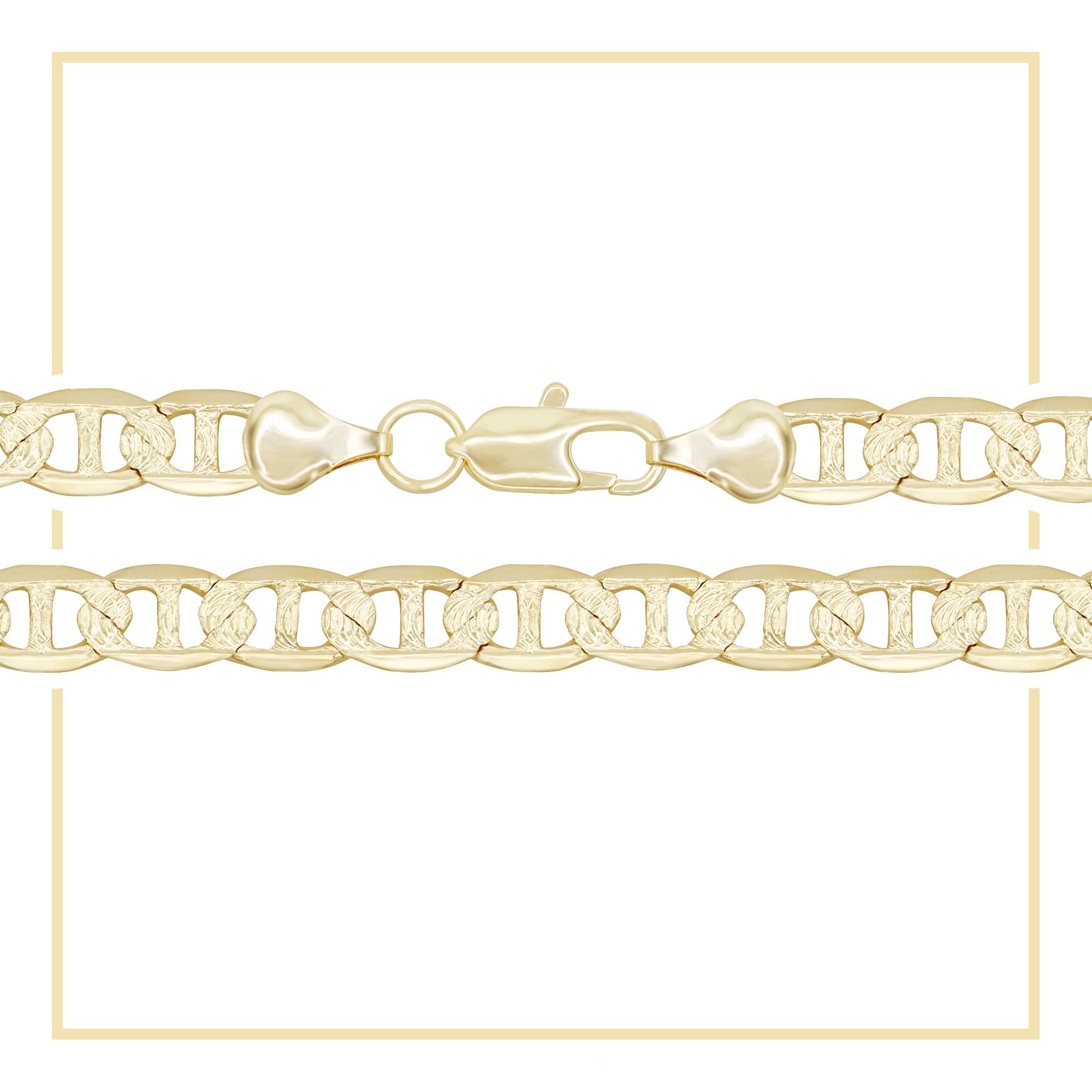 Diamond-Cut 14K Gold Filled Mariner Chain Necklace 24" 7 mm