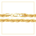 14K Gold Filled Rope Chain Necklace 24" for Men 5-6 mm