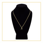 Alphabet A-Z Initial Letter CZ Pendant 14K Gold Filled Curb Chain Set 18" 20" 24" Women