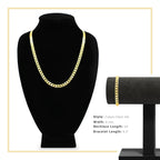 Cuban Link 14K Gold Filled Necklace 24" Bracelet 8.5" Set