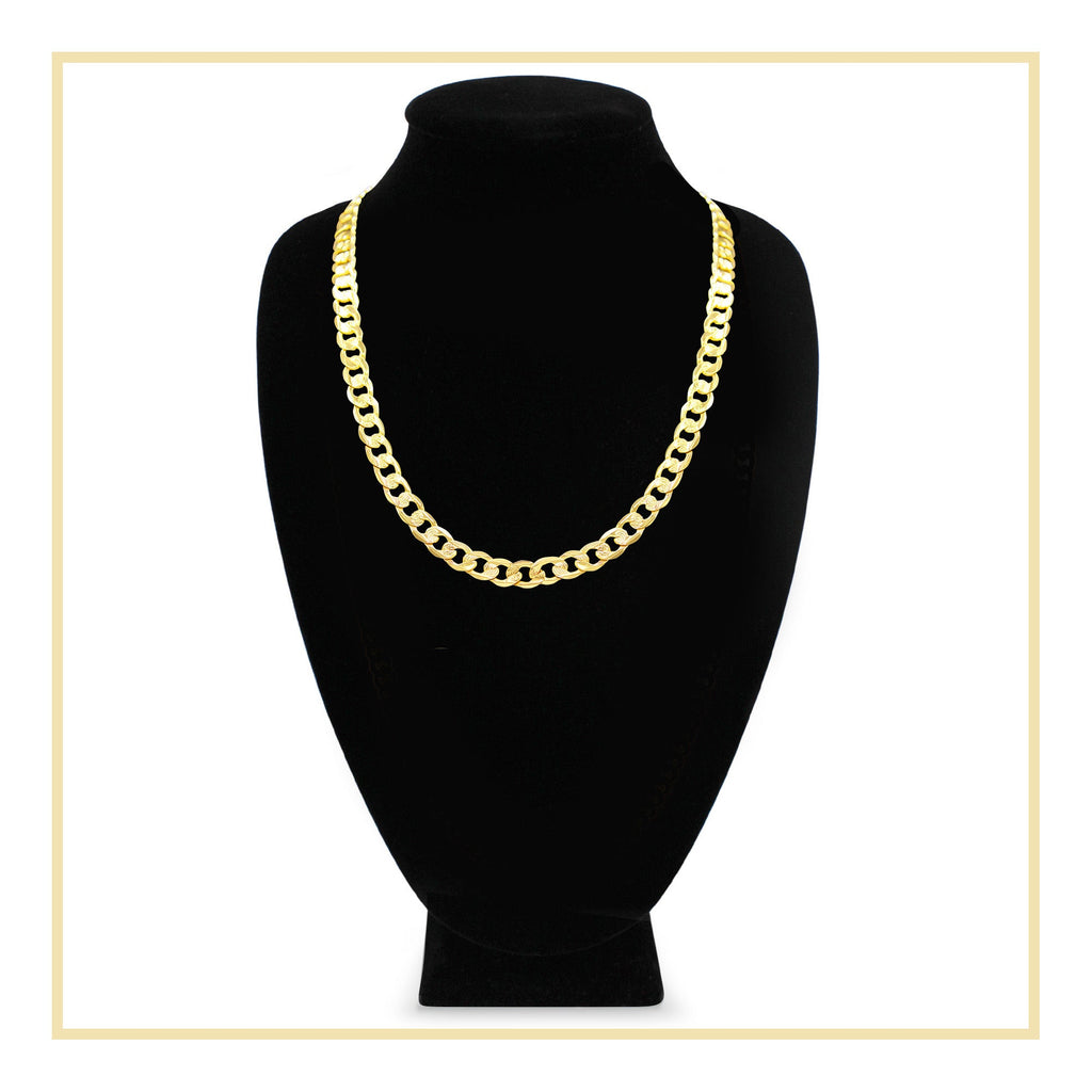 Diamond Cut Cuban Link 14K Gold Filled Necklace 24" Bracelet 8.5" Set 9 mm