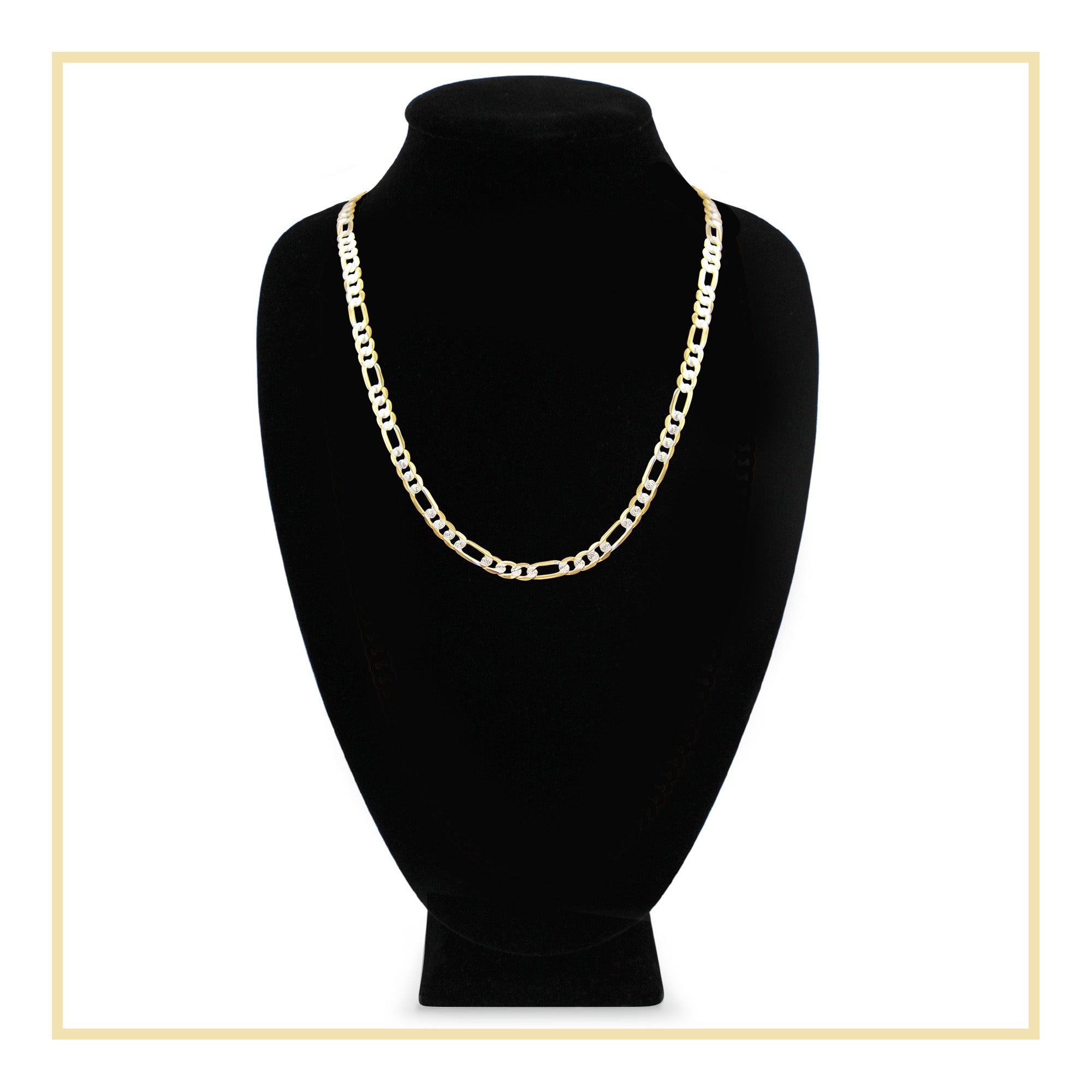 Diamond-Cut 14K Gold Filled Figaro Chain Necklace 24" 6 mm