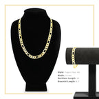 14K Gold Filled Figaro Chain Necklace 24" Bracelet 8.5" Set