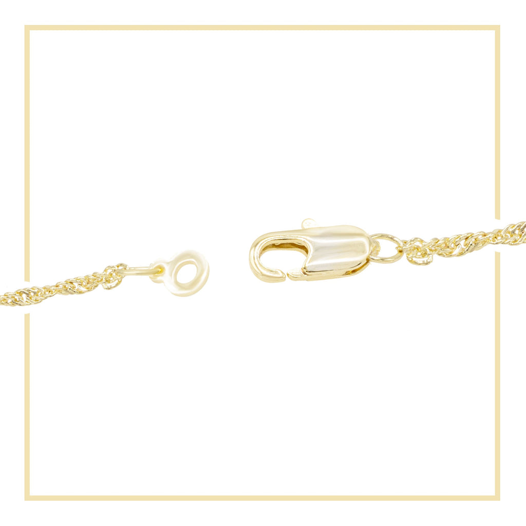 Alphabet A-Z Initial Letter CZ Pendant 14K Gold Filled Rope Chain Set 18" 20" 24" Women