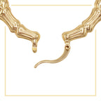 Bamboo Hoop Earrings 14K Gold Plated Women Jewelry 50 mm