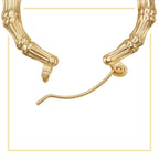 Bamboo Hoop Earrings 14K Gold Plated Women Jewelry 40 mm