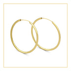 14K Gold Plated Hoop Women Earrings 2 mm 25 - 70 mm