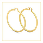 14K Gold-Plated Hoop Earrings 3 mm 25 - 70 mm