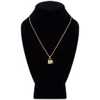 CZ Lock Pendant 14K Gold Filled Necklace Set Jewelry for Women 18" 20" 24"