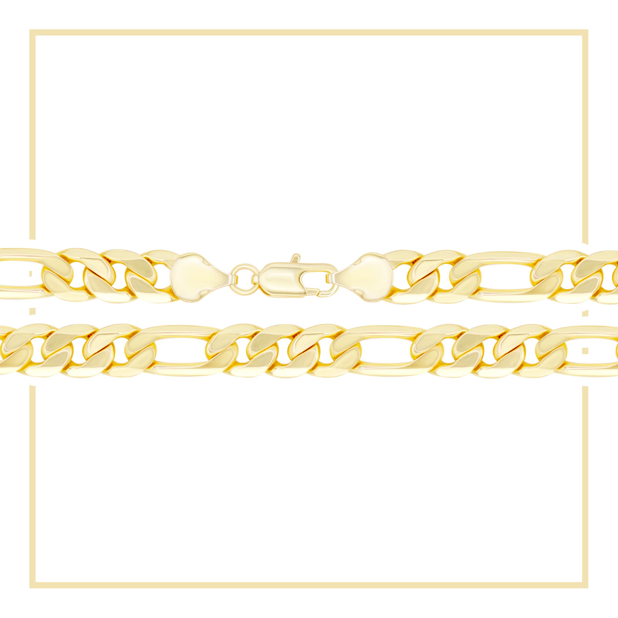 Figaro Chain 14K Gold Filled Bracelet 8.5" Lobster Claw Clasp Jewelry Gift for Men