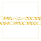 14K Gold Filled Figaro Chain Necklace 24" Bracelet 8.5" Set