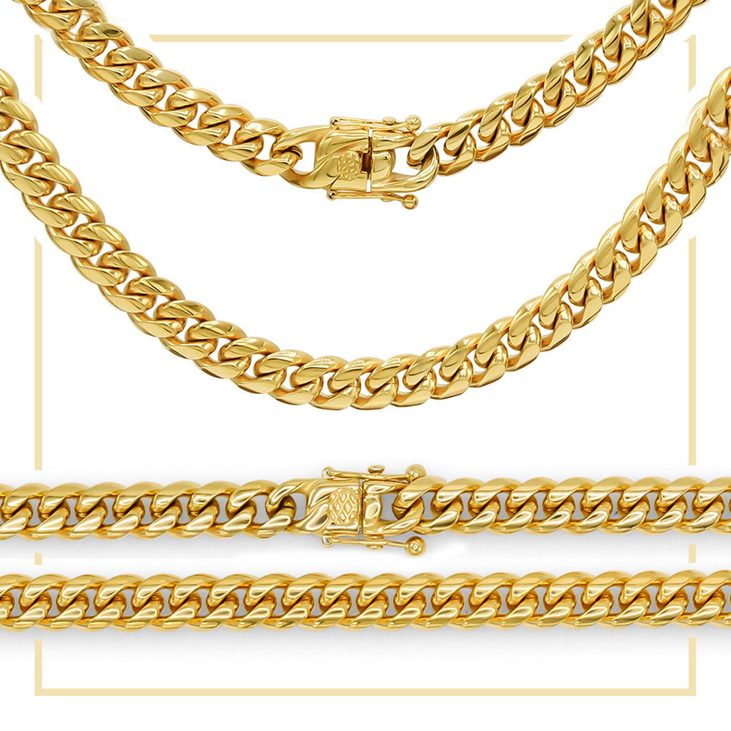 Cuban Link 14K Gold Plated Necklace 30" For Men