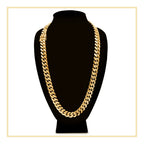Cuban Link 14K Gold Plated Necklace 30" For Men