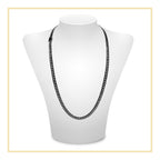 Black Cuban Link Stainless Steel Necklace 30"