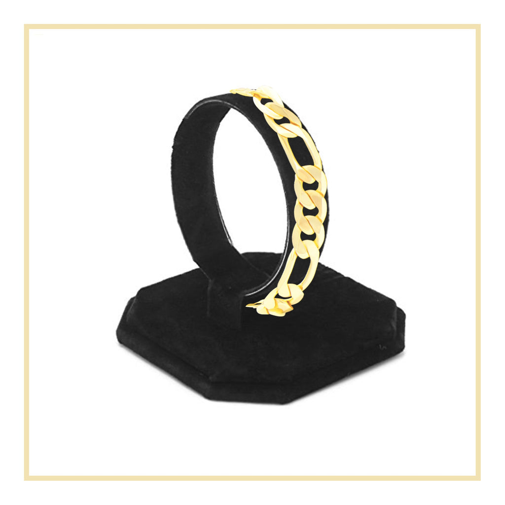 Figaro Chain 14K Gold Filled Bracelet 8.5" Lobster Claw Clasp Jewelry Gift for Men