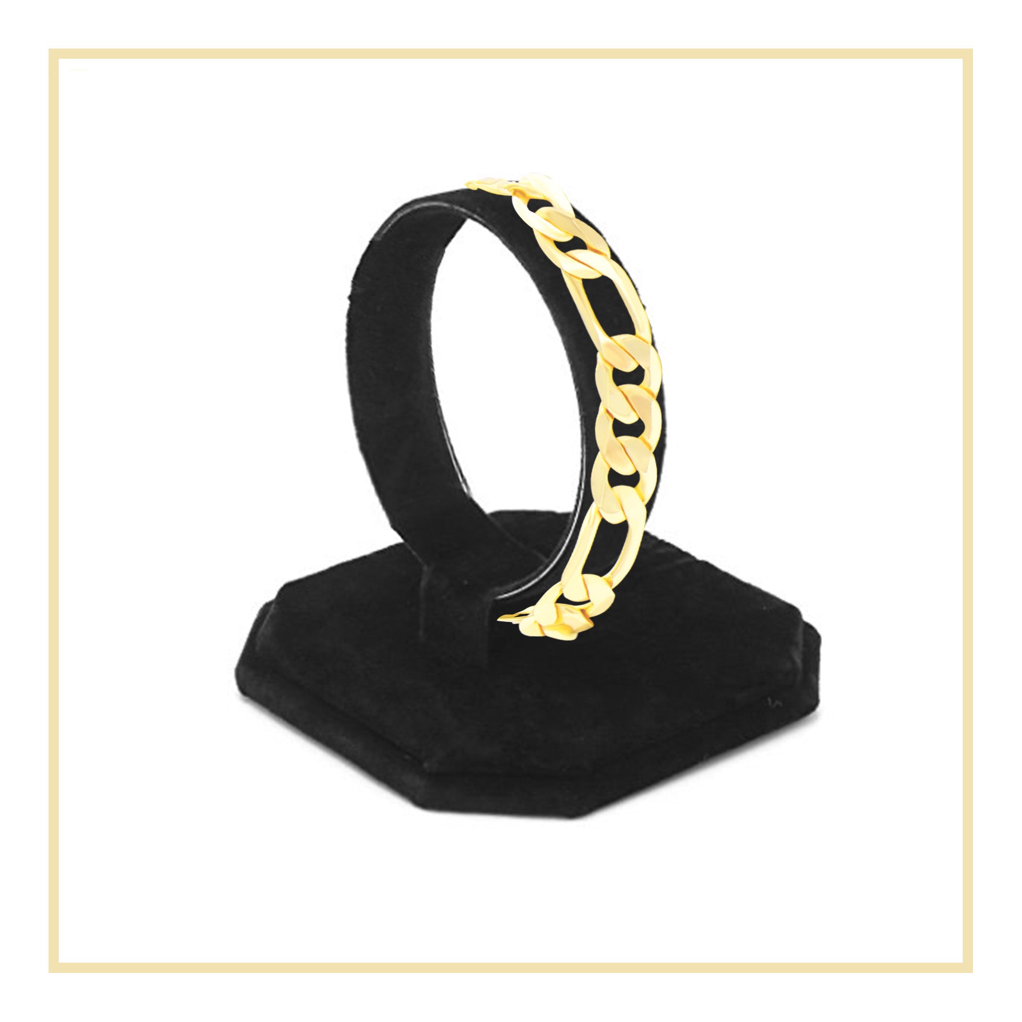 Figaro Chain 14K Gold Filled Bracelet 8.5" Lobster Claw Clasp Jewelry Gift for Men