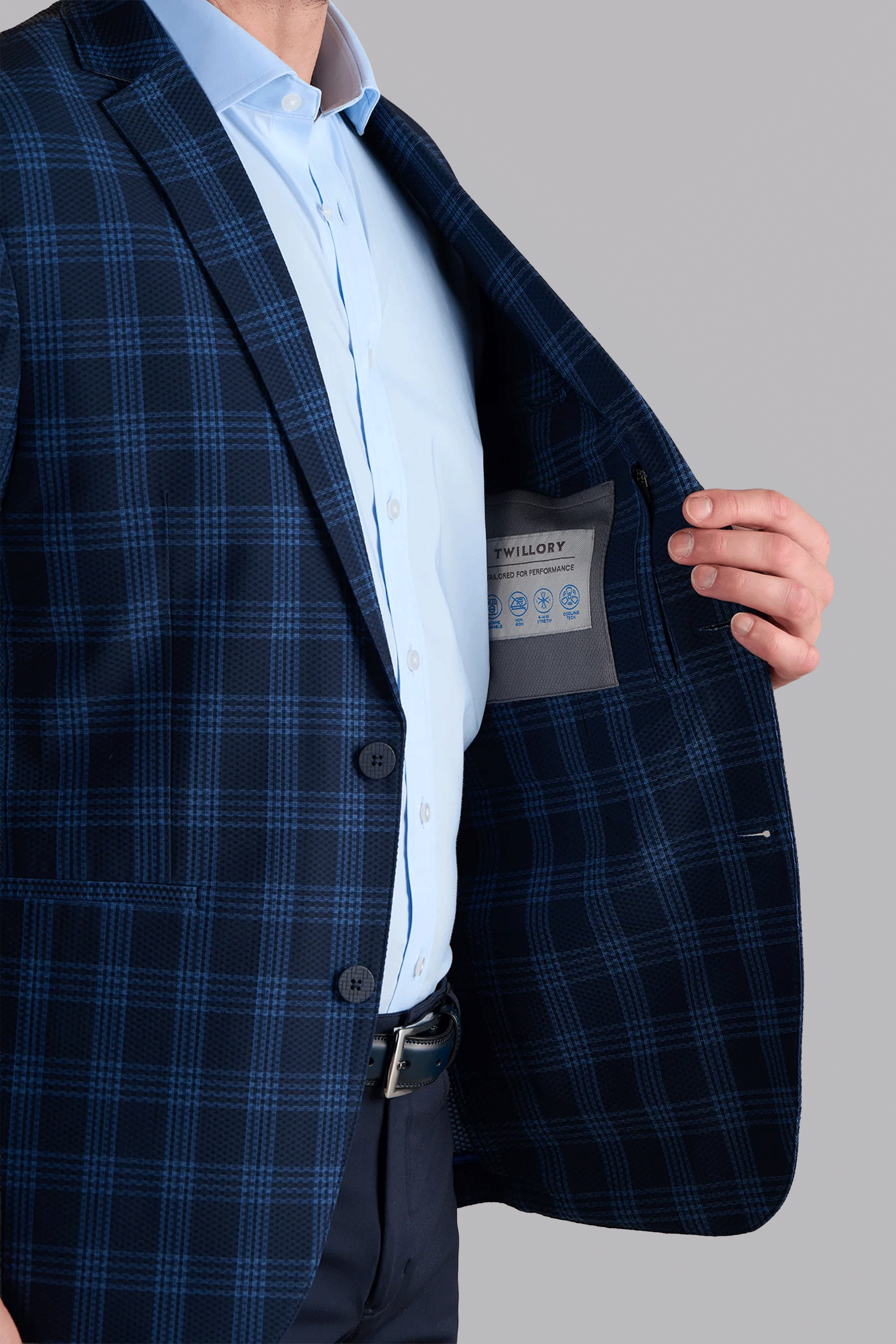 AIR Blazer // Navy Blue Plaid