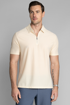 AIR Zip Polo Solid // Ecru