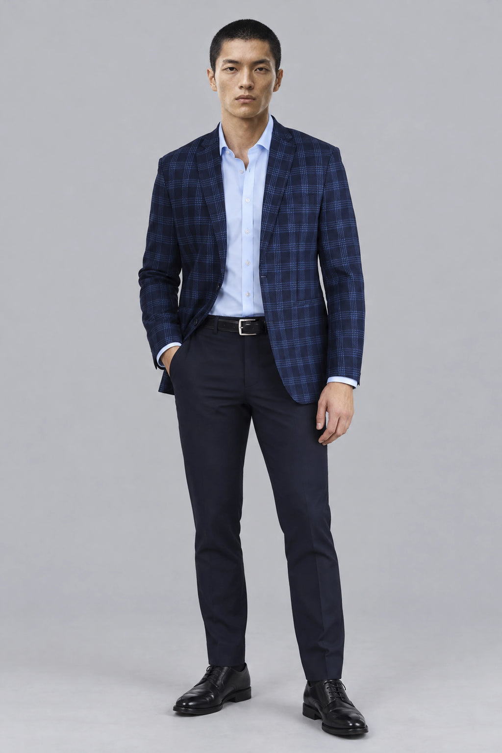 AIR Blazer // Navy Blue Plaid