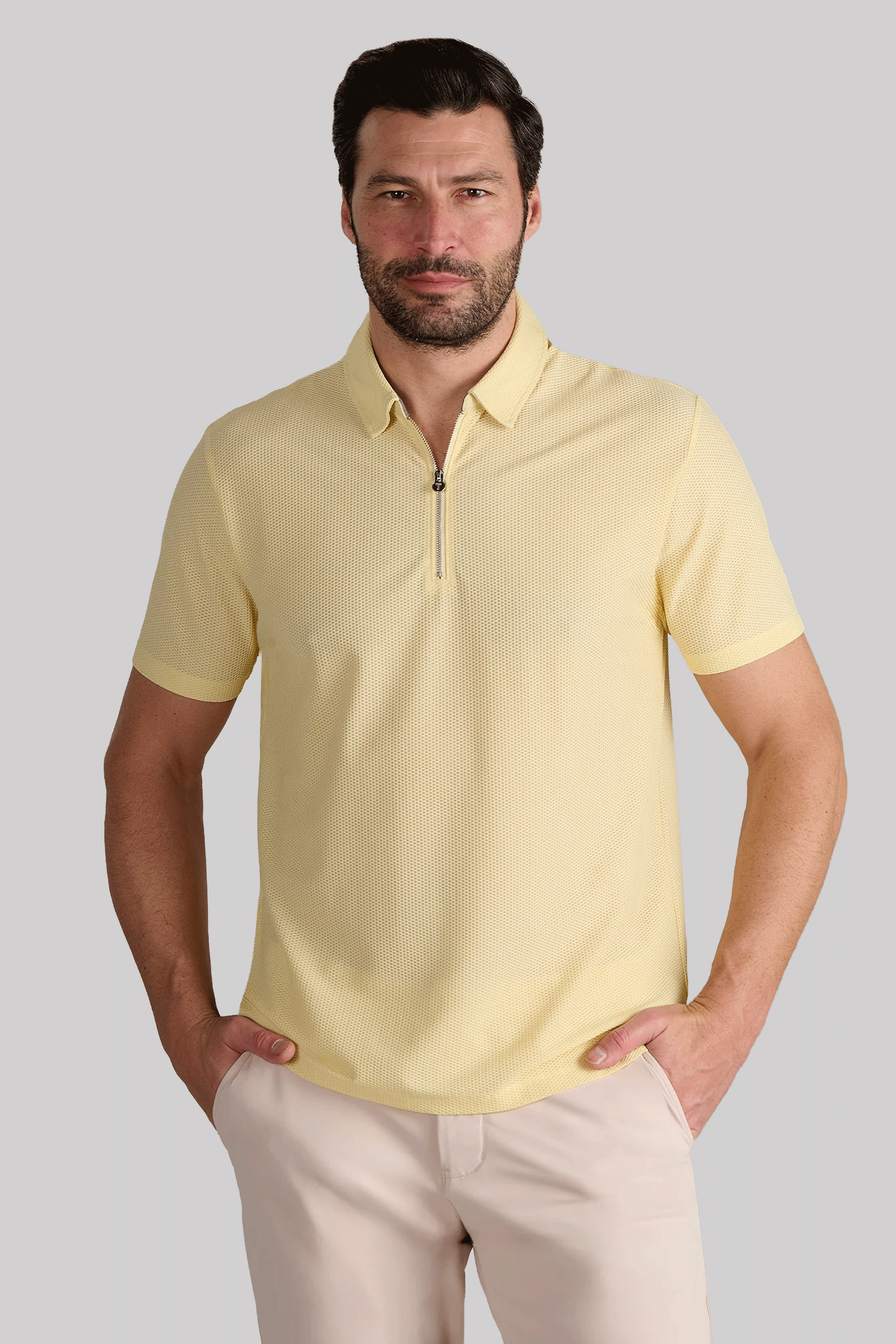 AIR Zip Polo Solid // Yellow