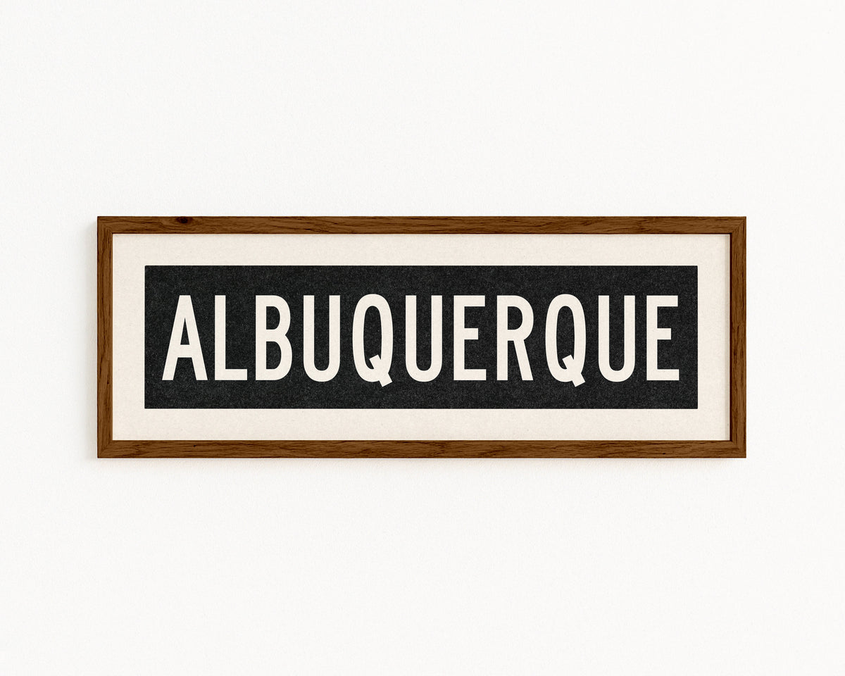 Framed Albuquerque New Mexico Bus Scroll