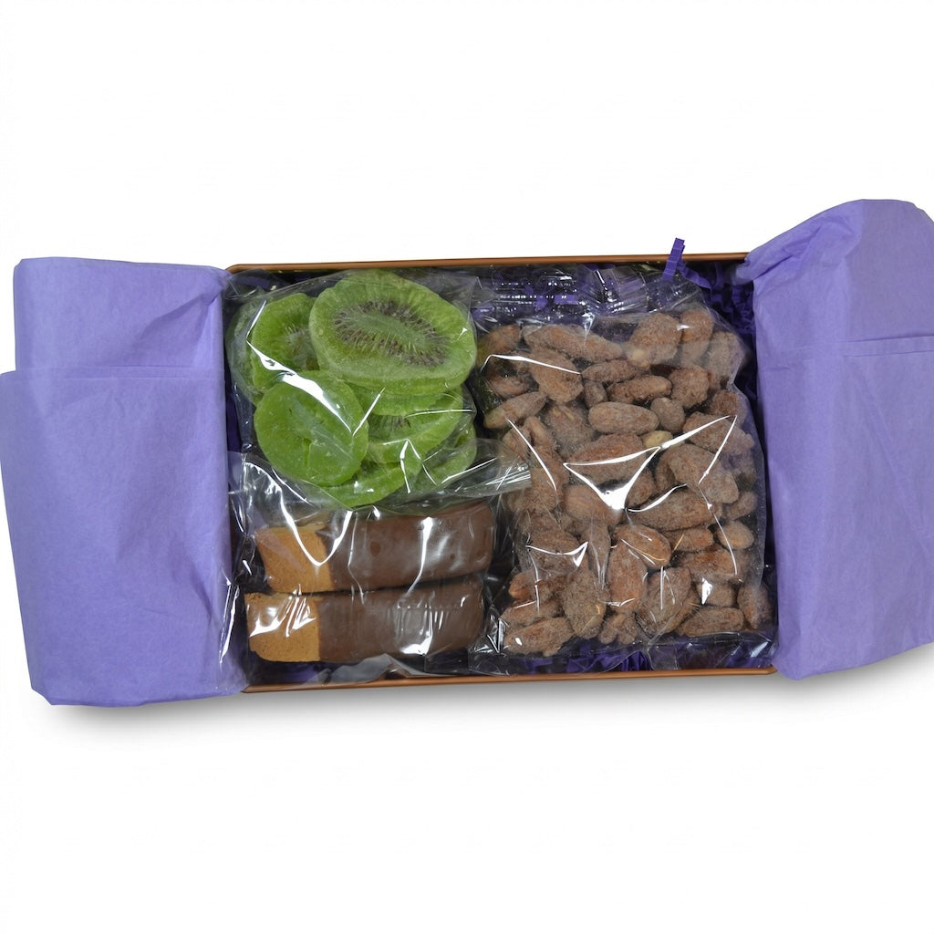 Cinnamon Almond Dried Fruit & Chocolate Dipped Salted Caramel Biscotti Gift Tin