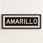 Framed Amarillo Bus Scroll Sign
