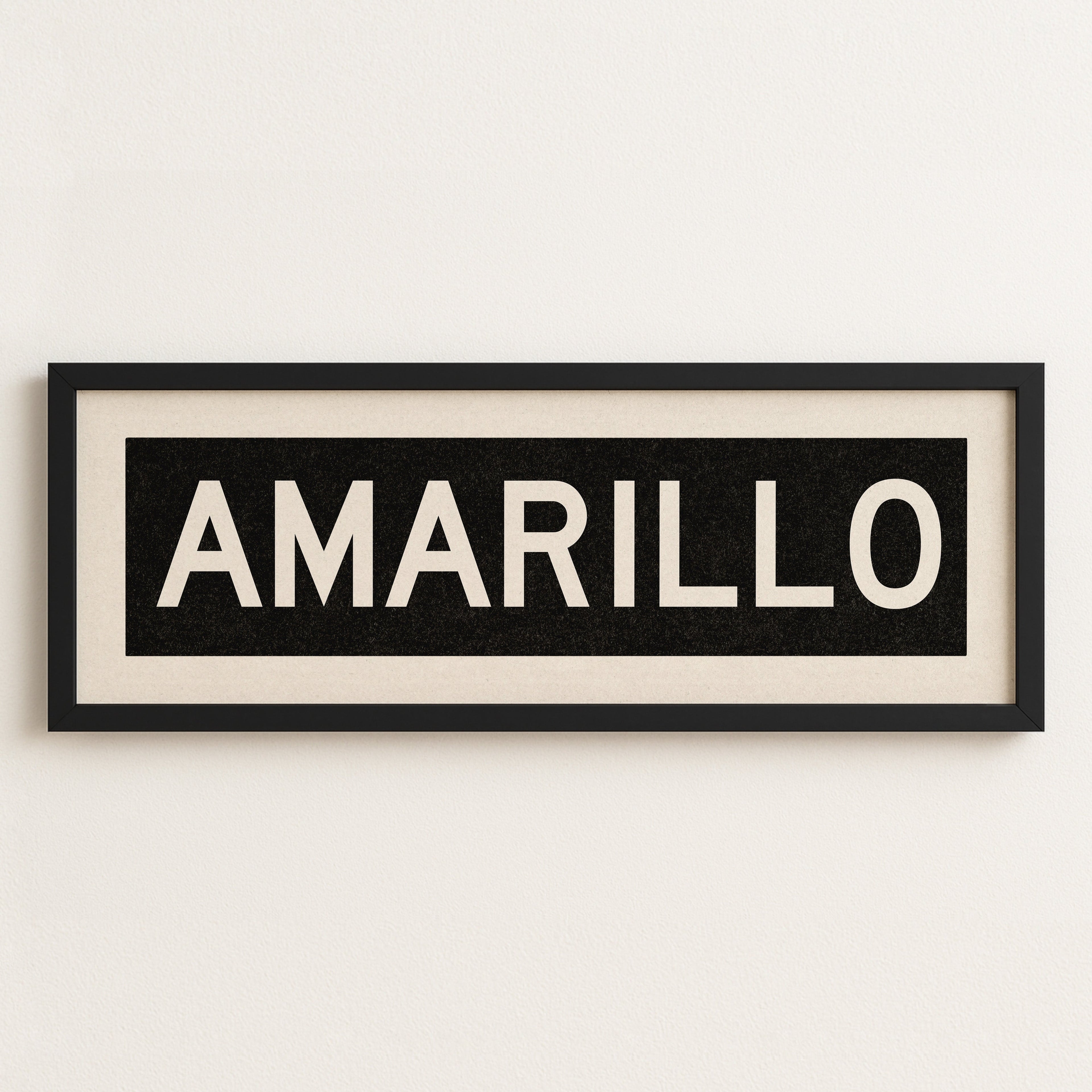 Framed Amarillo Bus Scroll Sign