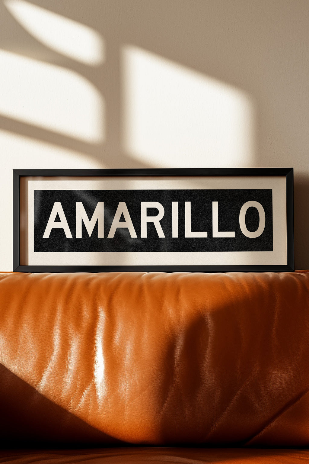 Framed Amarillo Bus Scroll Sign