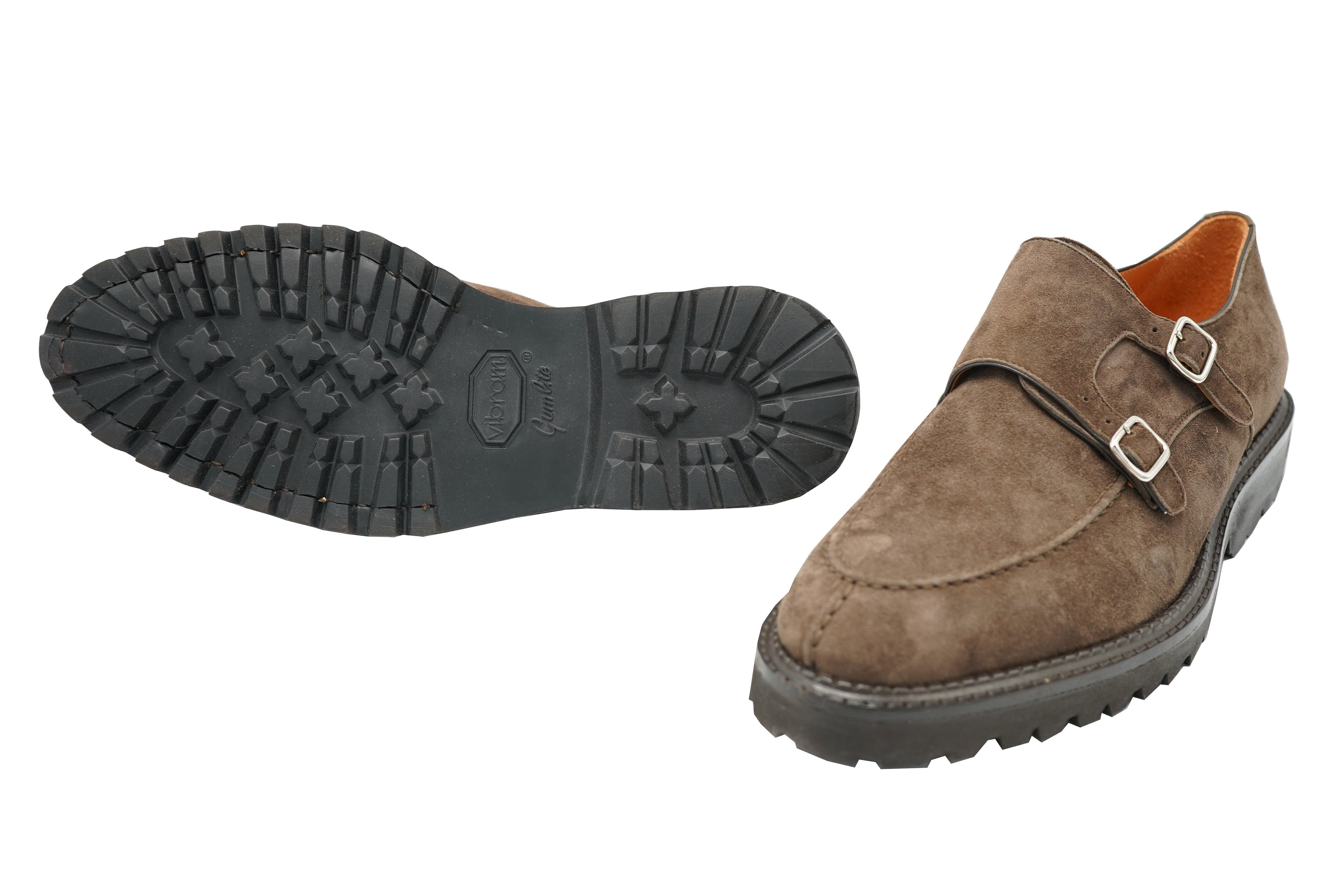 Andrea Ventura Norvegese Parigino Adler Suede Monk Strap Shoes