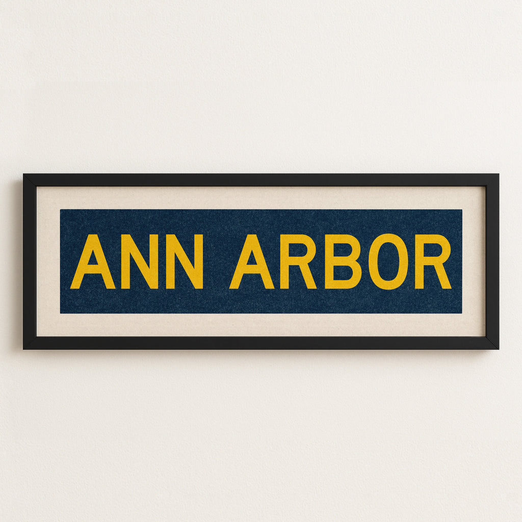 Framed Ann Arbor Navy Bus Scroll
