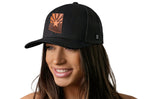 Arizona Flag Trucker Hat  |  Leather State Outline AZ Snapback