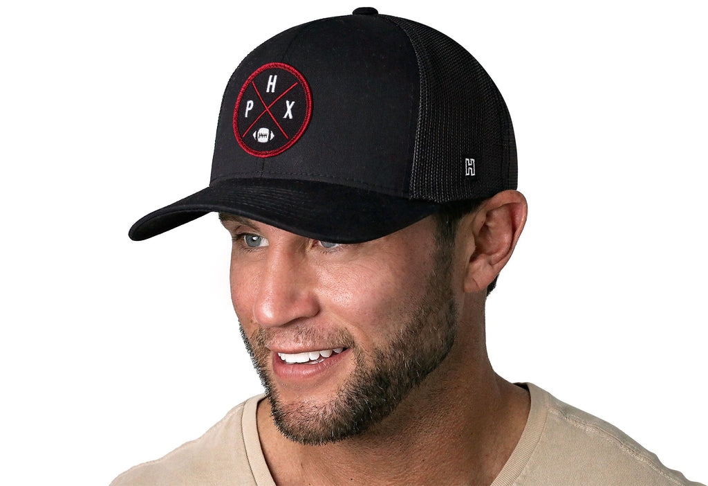 Arizona Trucker Hat  |  Black PHX X Football Snapback