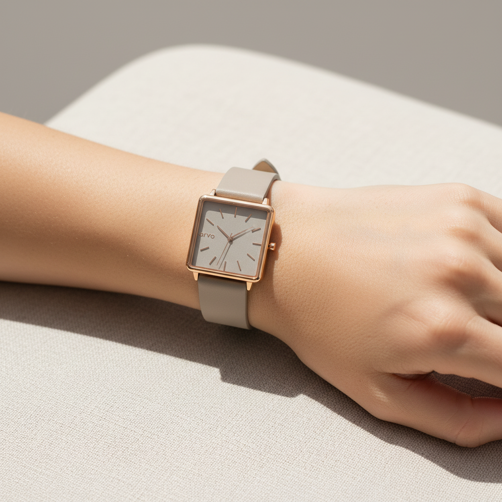Arvo Time Squared Watch - Taupe