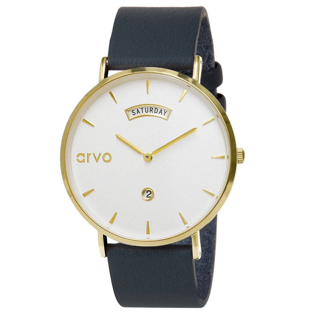 Arvo Awristacrat Watch - Gold - Marino Blue Band