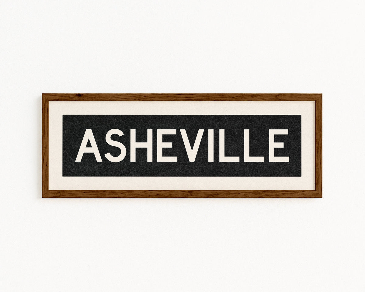 Framed Asheville North Carolina Bus Scroll