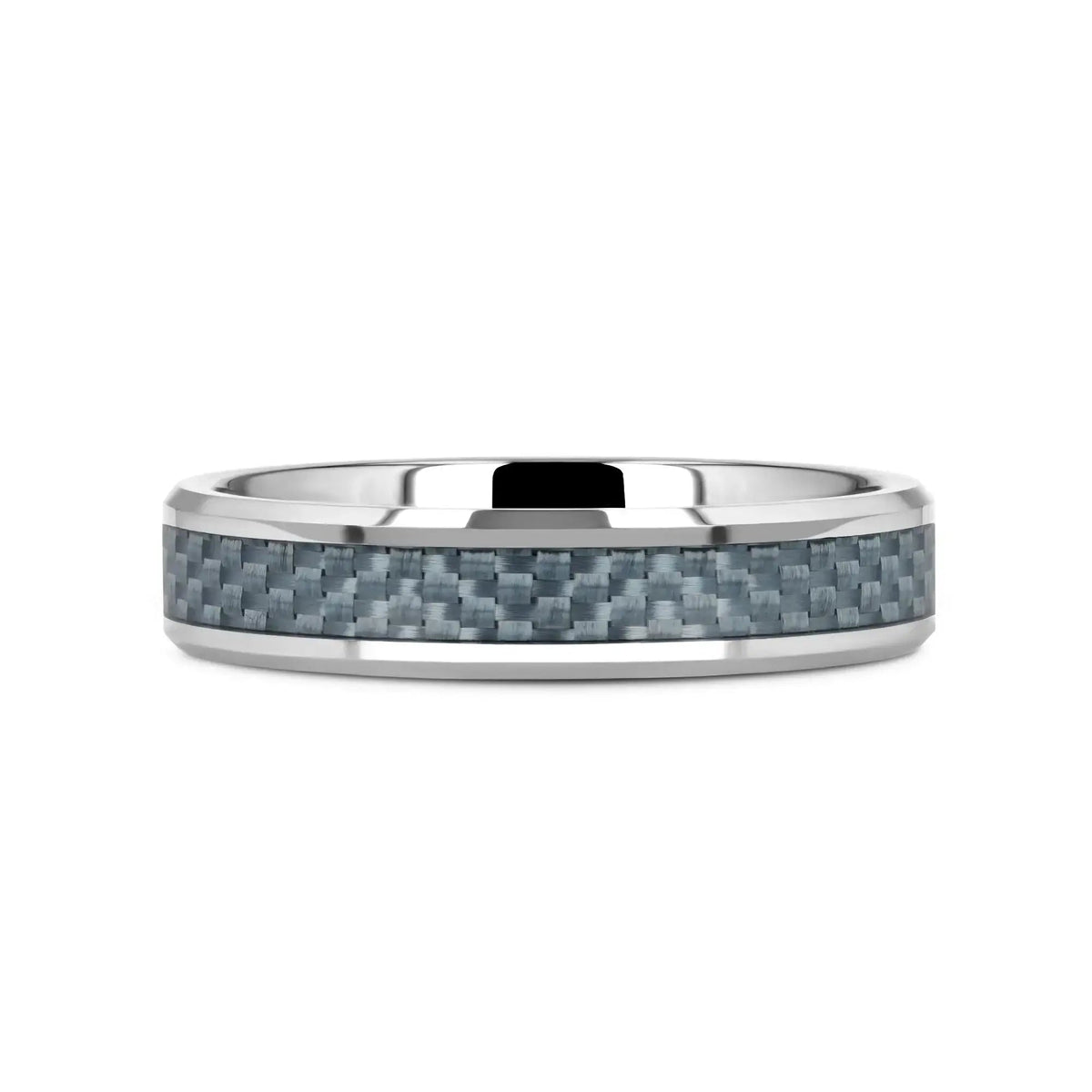 AUGUSTUS Blue Carbon Fiber Inlay Tungsten Carbide Band - 4mm - 10mm