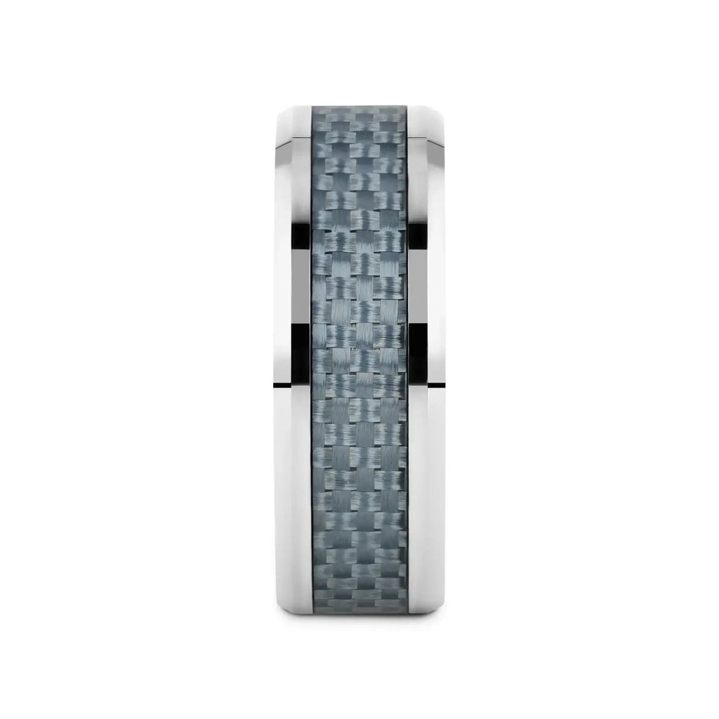 AUGUSTUS Blue Carbon Fiber Inlay Tungsten Carbide Band - 4mm - 10mm