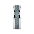 AUGUSTUS Blue Carbon Fiber Inlay Tungsten Carbide Band - 4mm - 10mm