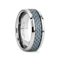 AUGUSTUS Blue Carbon Fiber Inlay Tungsten Carbide Band - 4mm - 10mm