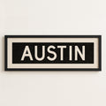 Framed Austin Bus Scroll Sign