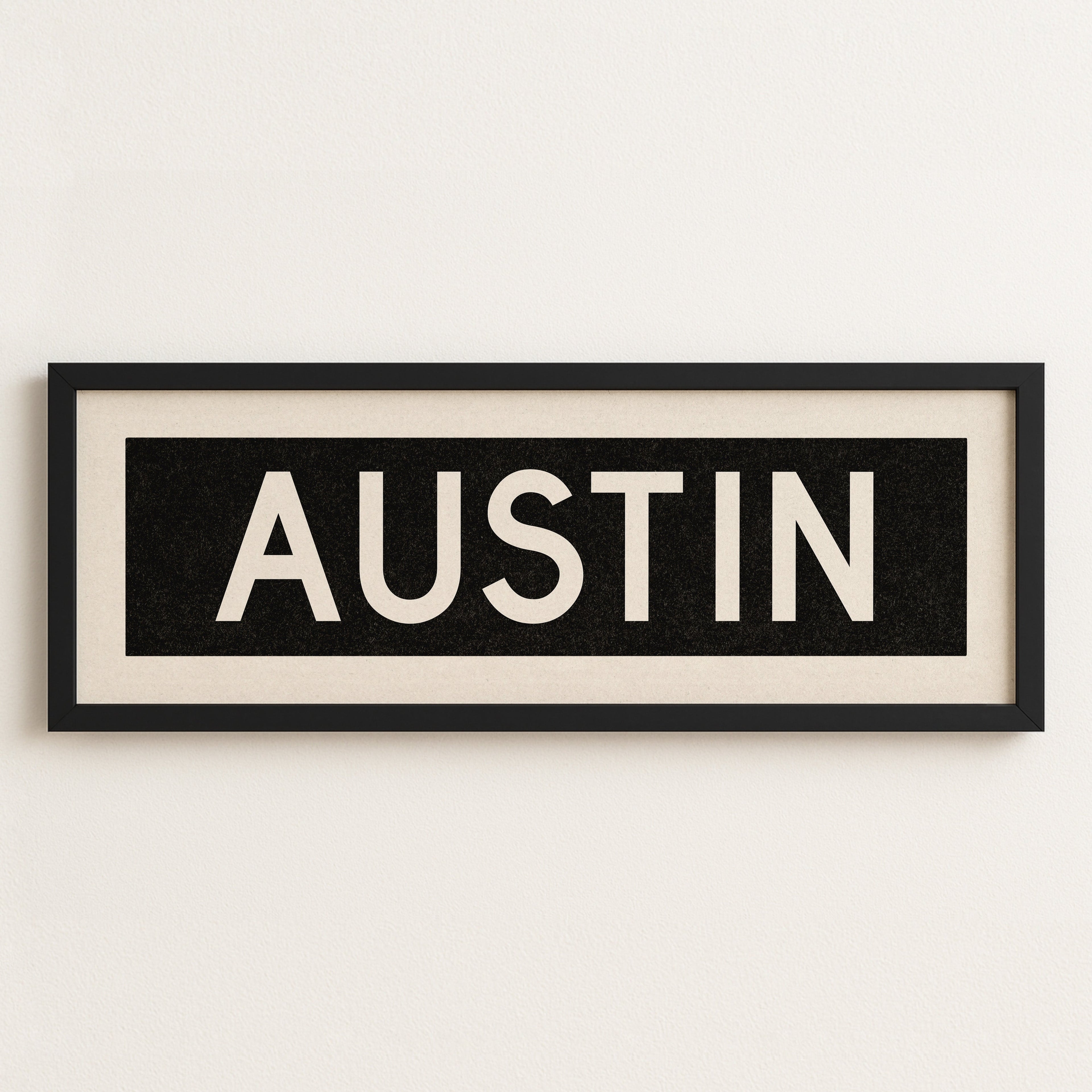 Framed Austin Bus Scroll Sign