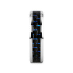 AUXILIUS Tungsten Carbide Ring with Black & Blue Carbon Fiber Inlay - 6mm - 10mm